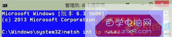 输入：netsh int ip reset 