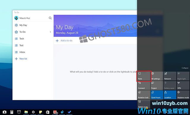 如何使用Win10的“注意”按钮打开第三方笔记应用程序