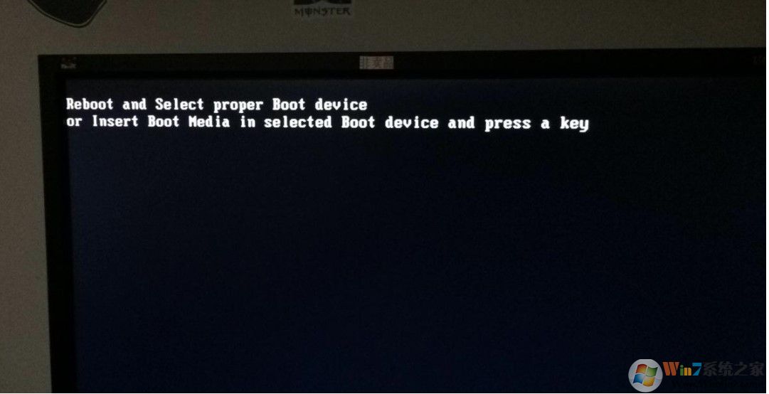 Win10系统黑屏：reboot and select proper boot device.jpg