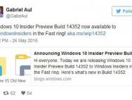 win10桌面预览版14352快速通道更新