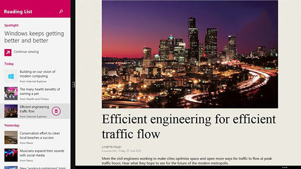 微软更新Win8.1阅读列表应用，引诱升级Win10