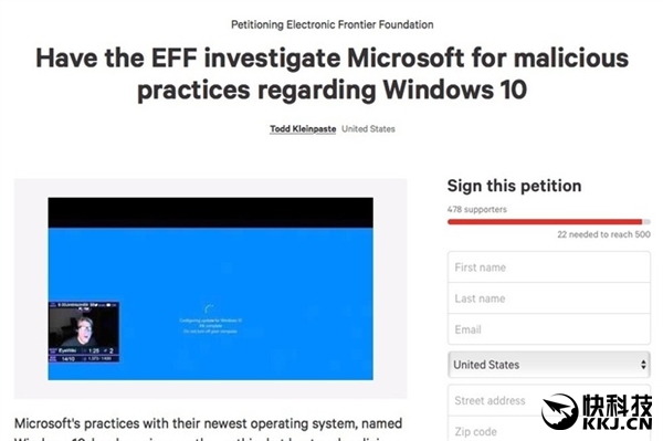 微软Win10强制升级惹怒网友：集体请愿调查