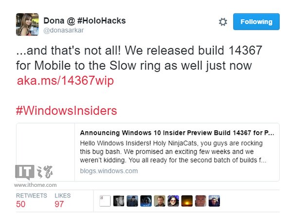 唐娜姐发威：Win10 Mobile一周年更新预览版14367慢速版开始推送