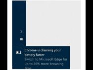 微软win10笔记本“热心”提醒用户注意谷歌Chrome耗电！