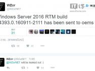 Windows Server 2016 RTM版已送交OEM：锁定14393