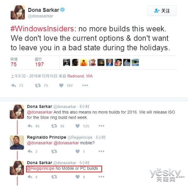 唐娜姐:今年不会推新Win10 PC/Mobile预览版