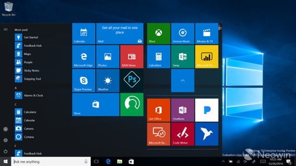 Windows 10全新开始开始屏幕：超赞！