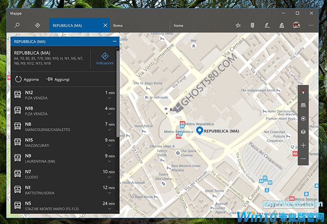 最新的Win10地图应用程序跳过提供公共汽车，渡轮，火车时刻表