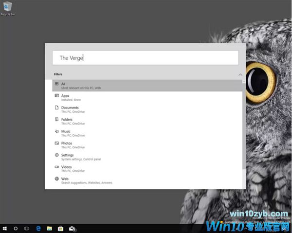 Windows 10 RS4新版界面现身：全局搜索大变样